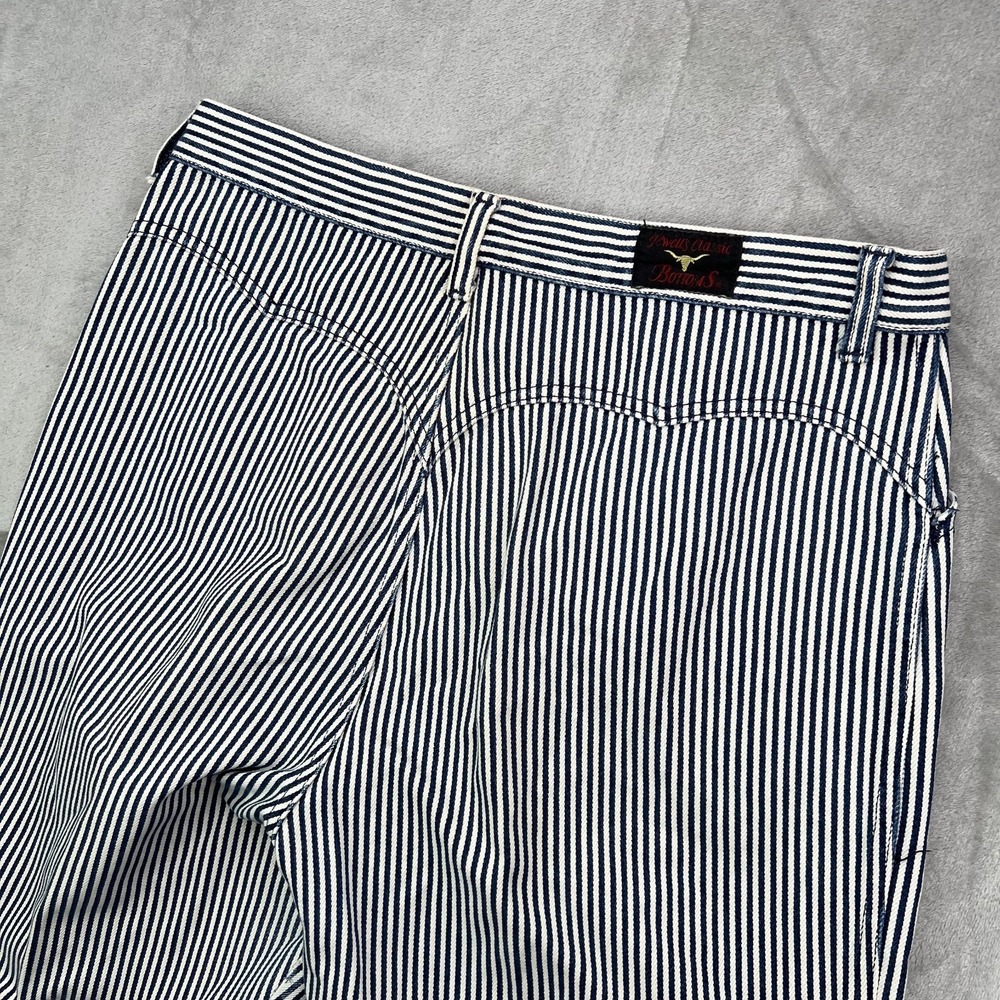 Jewells Classic‎ Bottom Jeans Womens 15 White Navy Pinstripe Western Bareback